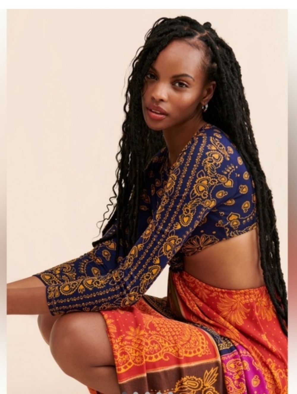 Farm Rio Bandana Dream Cut Out Maxi Dress - Picture 2 of 10